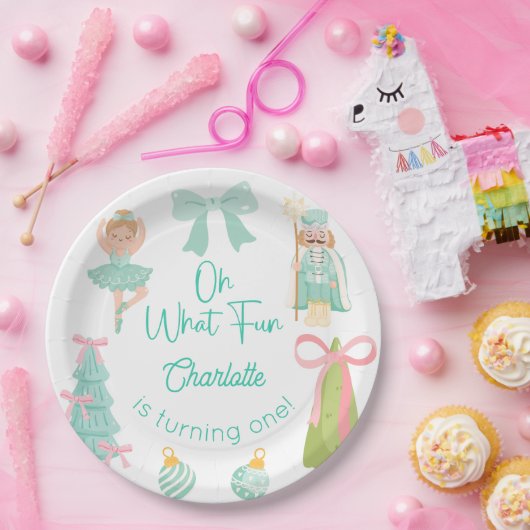 Oh What Fun Mint Nutcracker Birthday ペーパープレート (パーティー)