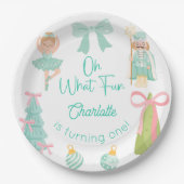 Oh What Fun Mint Nutcracker Birthday ペーパープレート (正面)