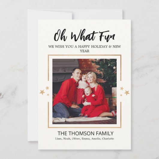 Oh What Fun Modern Christmas シーズンカード (正面)