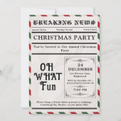 Oh What Fun Newspaper Christmas Party 招待状 (正面)