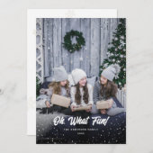 Oh, What Fun Photo Christmas Holiday Card シーズンカード (正面/裏面)