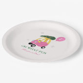 Oh What Fun Pink Christmas Car 1st Birthday Party  ペーパープレート (アングル)