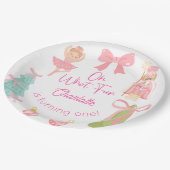 Oh What Fun Pink Nutcracker Birthday ペーパープレート (アングル)
