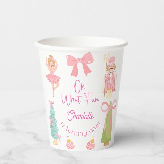 Oh What Fun Pink Nutcracker Birthday 紙コップ (正面)