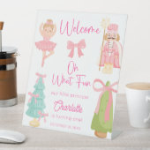 Oh What Fun Pink Nutcracker Birthday Welcome 台座サイン (インサイチュ)