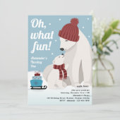 Oh What Fun Polar Bear Boy's 1st Birthday 招待状 (スタンド正面)