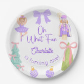 Oh What Fun Purple Nutcracker Birthday ペーパープレート (正面)