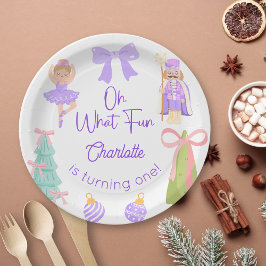 Oh What Fun Purple Nutcracker Birthday ペーパープレート