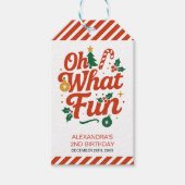 Oh What Fun Retro Christmas Birthday  ギフトタグ (正面)