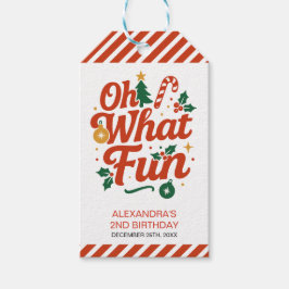 Oh What Fun Retro Christmas Birthday  ギフトタグ