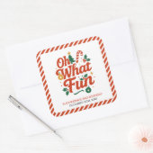 Oh What Fun Retro Christmas Birthday スクエアシール (封筒)