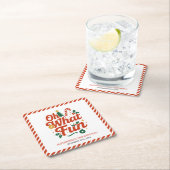 Oh What Fun Retro Christmas Birthday  スクエアペーパーコースター (インサイチュ)