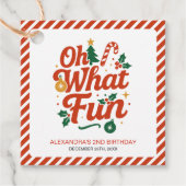 Oh What Fun Retro Christmas Birthday  フェイバータグ (正面)