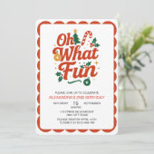 Oh What Fun Retro Christmas Birthday  招待状 (スタンド正面)