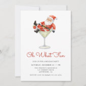 Oh What Fun Santa Modern Christmas Party 招待状 (正面)