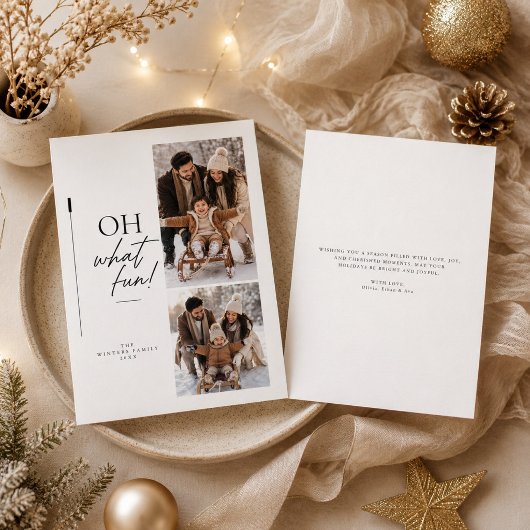 Oh What Fun Script クリスマス 二枚の写真 