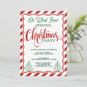 Oh What Fun Striped Whimsical Christmas Party 招待状 (スタンド正面)