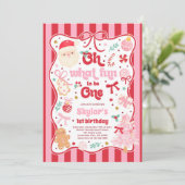 Oh What Fun To Be One Christmas Bow 1st Birthday 招待状 (スタンド正面)