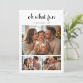 Oh What Fun Typography Script Family Christmas Pho シーズンカード (スタンド正面)