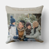 Oh What Fun Winter Sleigh Floral Photo Christmas クッション (裏面)