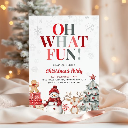 Oh What Fun Winter Wonderland Christmas Party 招待状