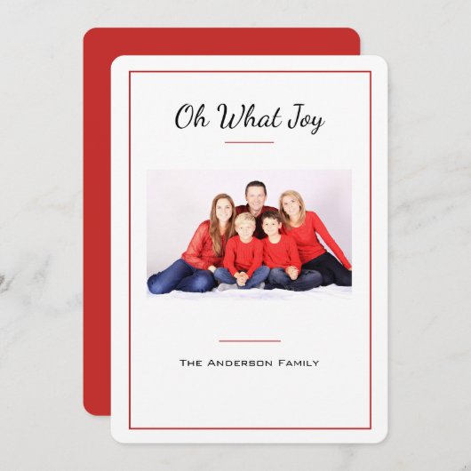 Oh What Joyクリスマスフォトカード シーズンカード (正面/裏面)