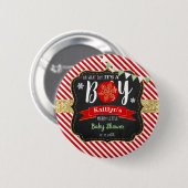 "Oh What Joy, It's A Boy!" クリスマスベビーシャワー 缶バッジ (正面&裏面)