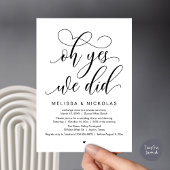 「Oh Yes, We Did」ロマンティックな結婚式 エロープメントパーティー 招待状