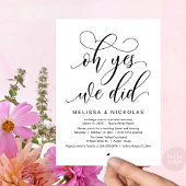 「Oh Yes, We Did」ロマンティックな結婚式 エロープメントパーティー 招待状