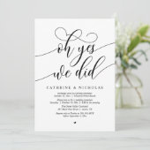 Oh Yes, We Did, Modern Script Wedding Reception 招待状 (スタンド正面)