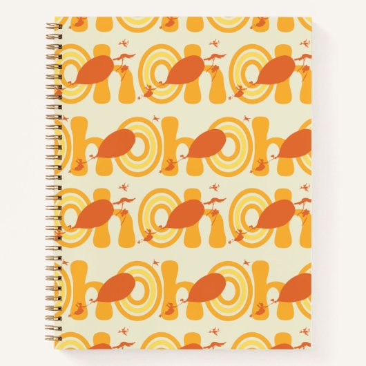 Oh, You’ll Go Places! | オレンジ テキスト パターン ノートブック (正面)