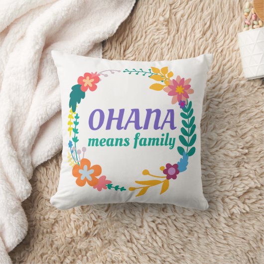 Ohanaは家族|の装飾用クッションを意味します クッション (ブランケット)