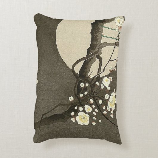 Ohara Kosonのヴィンテージによる夜のプラム花 アクセントクッション (裏面(縦))