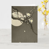 Ohara Kosonのヴィンテージによる夜のプラム花 カード (黄色い花)