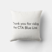 O'Hareの枕へのCTAのブルーライン列車 クッション (裏面)