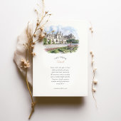 Oheka Castle New York Watercolor Wedding 招待状