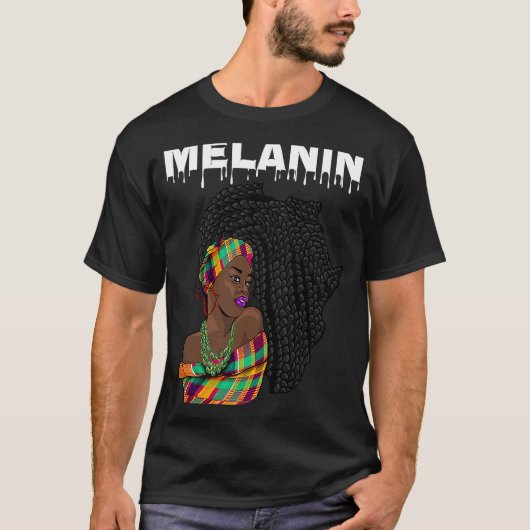 Oheneba Drippin Melanin Black Queen Pride Africa Tシャツ (正面)