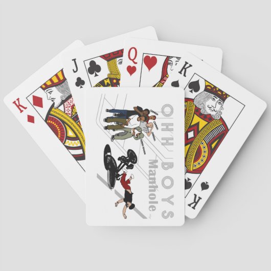 OHH BOYS – 自転車に乗った男がマンホールを襲うケースメイトiP トランプ (裏面)