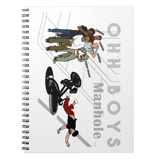 OHH BOYS – 自転車に乗った男がマンホールを襲うケースメイトiP ノートブック (正面)