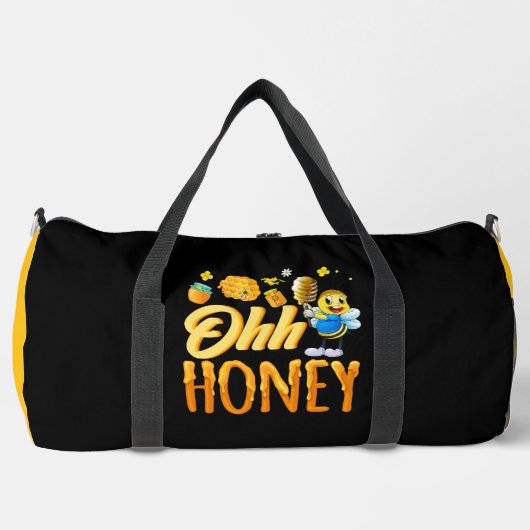 Ohh Honey Cartoon Bee  ダッフルバッグ (正面)