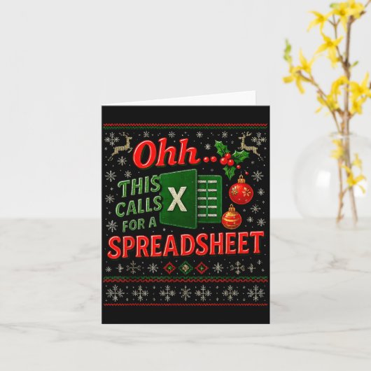 Ohh This Calls For A Spreadsheet Funny Holiday Quo カード (黄色い花)