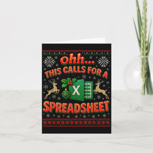 Ohh This Calls For A Spreadsheet Funny Holiday Quo カード (正面)
