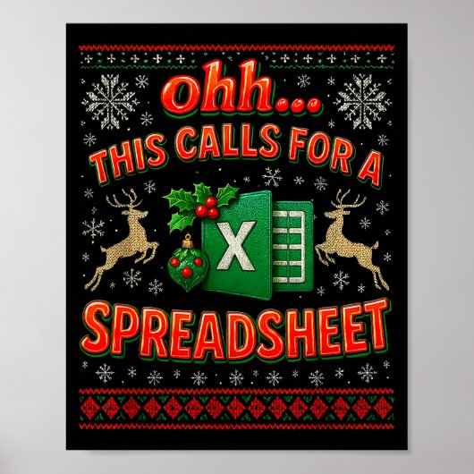 Ohh This Calls For A Spreadsheet Funny Holiday Quo ポスター (正面)