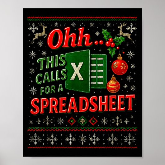 Ohh This Calls For A Spreadsheet Funny Holiday Quo ポスター (正面)