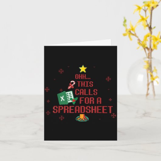 Ohhh This Calls For A Spreadsheet Ugly Christmas S カード (黄色い花)