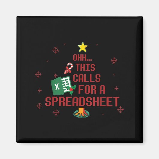 Ohhh This Calls For A Spreadsheet Ugly Christmas S マグネット (正面)