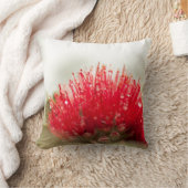 Ohia赤いLehuaの枕 クッション (ブランケット)