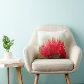 Ohia赤いLehuaの枕 クッション (椅子)