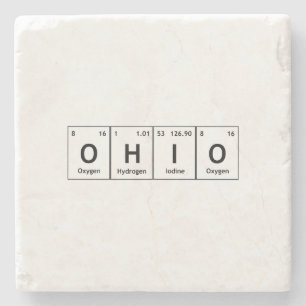 OHIO周期表要素ワード化学シンボル ストーンコースター