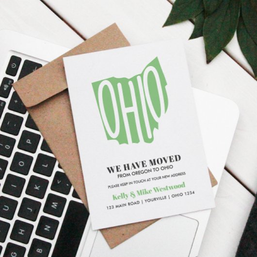 OHIO新しいアドレスを移動したNew Home ポストカード